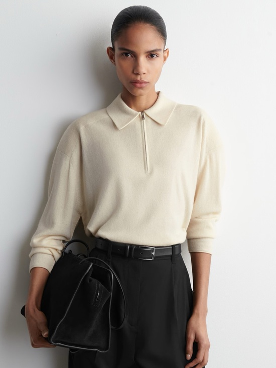 COS Sweaters - NWT (size small) COS MERINO WOOL-YAK ZIP-UP POLO SHIRT